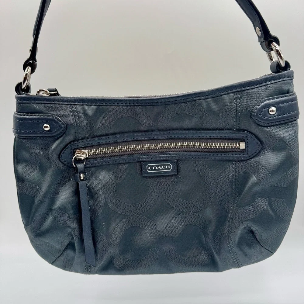 Coach Gray and Blue with Shimmer Shoulder Bag | Very Good Condition